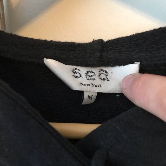 SEA New York Dress With Cropped Hoodie Overlay White Underlay Cotton. Size M. - Picture 7 of 8